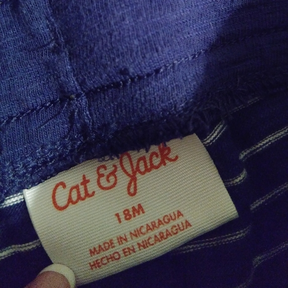 💜Baby girl blue and white striped shorts - Picture 4 of 4